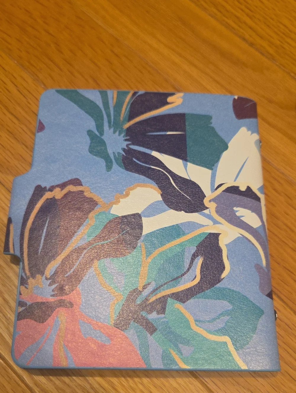 Floral Leather Snap-Closure Photo Notebook